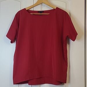 Eileen Fisher Rich Red Short Sleeve Top